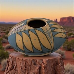 Mata Ortiz Pottery Seed Pot Abigail‎ Marin Paquime Folk Art Mexican Ceramic Clay